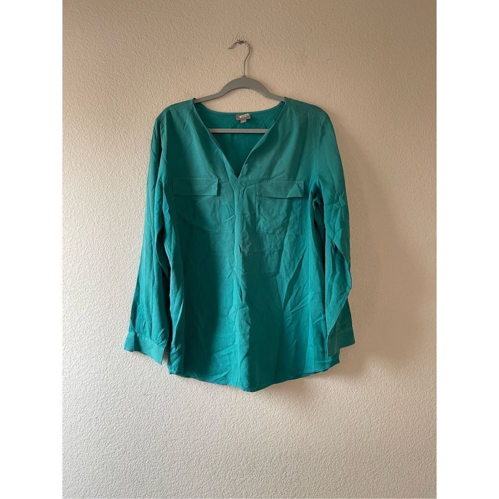 J Jill womens 100% silk pullover blouse size medium